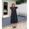 French Retro Round Neck Design Sense Loose Floral Dress Women's Summer New Sweet and Gentle Wind A-shaped Skirt
