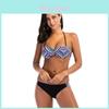 Costum de baie Retro de Vară cu Imprimeu în Dungă pentru Plajă, cu Material de Calitate Premium și Design Atemporal