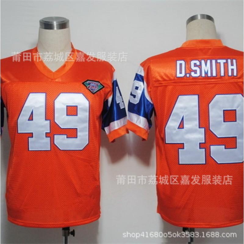 Retro Denver Broncos Football Jersey Mens Cotton Short Sleeve T-Shirt Vintage Style 7 84 27 77 49