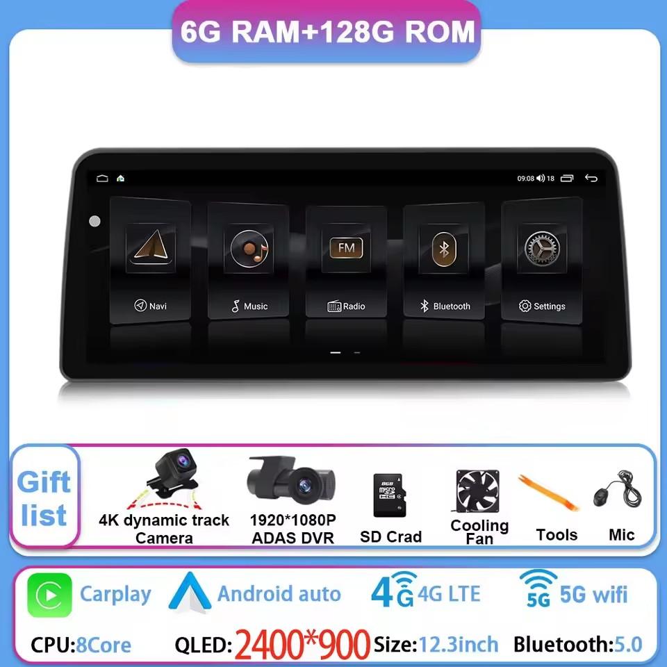 12.3 Inch Android 15 For GMC Yukon Chevrolet Tahoe Silverado 2007 - 2013 Car Radio Multimedia Player GPS Head Unit Auto StereoBT