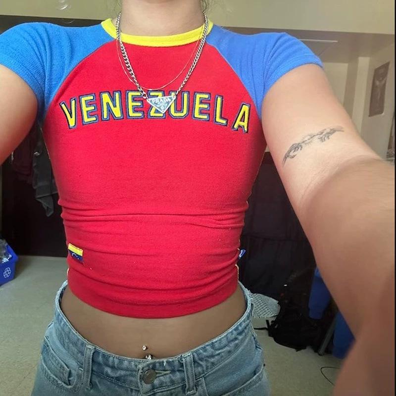 Y2K Women's Slim Fit Crop Top - European & American Style Streetwear