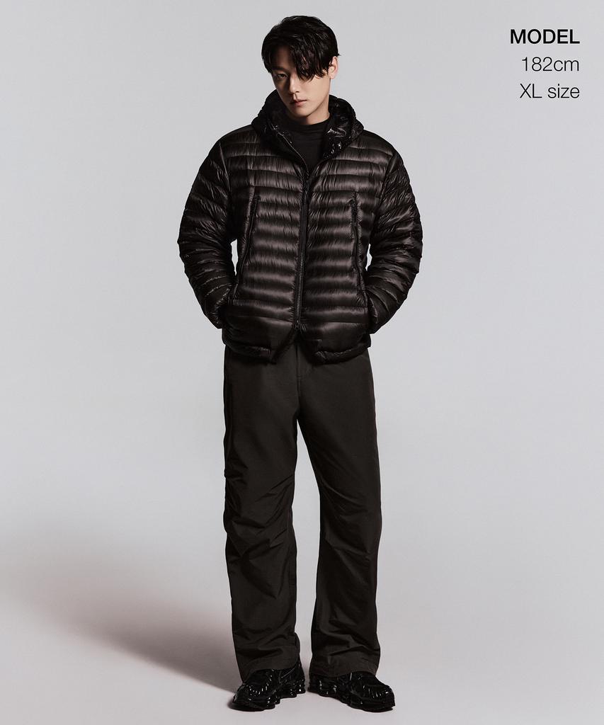 Musinsa Standard [City Leisure] Sheer Ripstop Hooded Light Down Jacket [Mud Grey]
