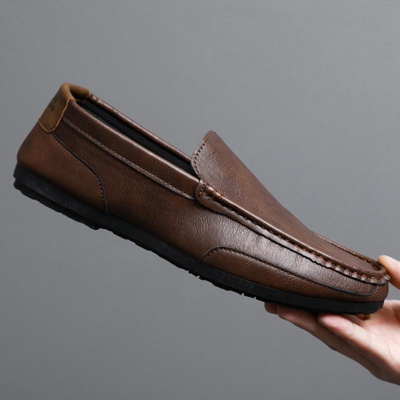 2024 New Genuine Leather Men Shoes Casual Luxury Brand Men Loafers Italian Moccasins Breathable Slip On Men Driving Shoes