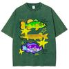 Fashion Women Cotton Washed T-Shirt Fish Vacation Unisex Print Tops Casual Loose Tees Vintage Beach Style Clothes Hip Hop