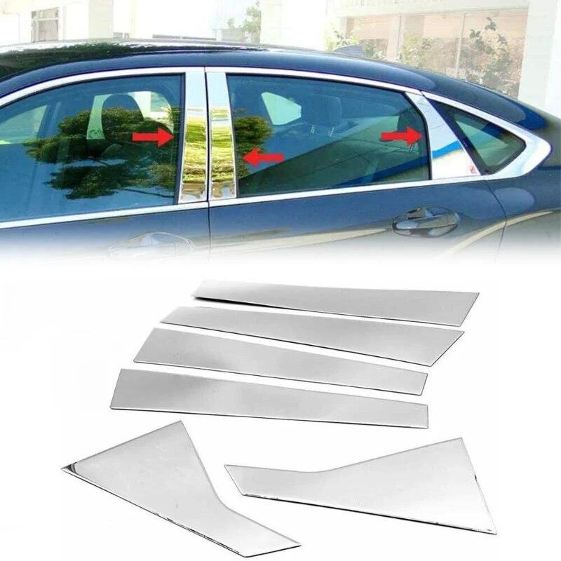 Chrome 6pcs/set Car Pillar Posts Door Window Trim Cover for Chevrolet Malibu 2016 2017 2018 2019 2020 2021 BC Column Sticker
