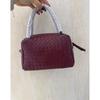 Womens Genuine Leather Woven Crossbody Bag Small Pillow Shape Handheld Shoulder Lightweight Daily Use