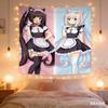 Anime Nekopara Film Tapiserie Více Velikostí Tištěný Hippie Květinový Design Polyesterová Nástěnná Dekorace pro Studentský Pokoj Bohemská Atmosféra