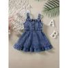 Combinaison Robe en Jean pour Bébé Fille Combinaison sans Dos pour Nouveau-né Vêtements Mode Enfant Tenue Vêtements pour Bébé Fille