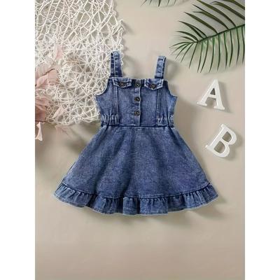 Baby Girl's Denim Romper Dress Infant Backless Overalls Clothing Kids Fashion Outfit Baby Girl's Clothing