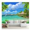 Ταπετσαρία Coconut Tree Seaside Landscape Nature Theme Living Room Hotel Beach 3D Τοιχογραφία