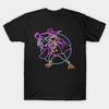 Asian Size Men Black Print T-shirt Darkwing Neon No-Cut Heat Transfer Print Cotton Tshirt