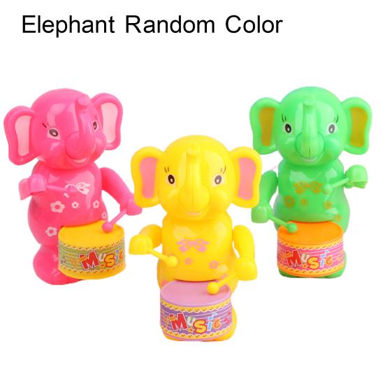 Funny Wind Up Toy Cute Cartoon Rabbit Dog Elephant Drumming Toy Kids Animal Clockwork Toy Educational Toys Children Gift