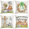 Easter Painted Rabbit Easter Egg Linen Printed Pillowcase Home Sofa Car Pillowcase