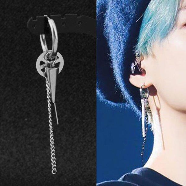 Kpop Punk Tassel Chain Earrings For Men Women Stainless Steel Metal Bar Pendant Geometric Drop Earrings Party Hip Hop Jewelry