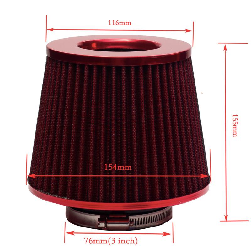 1 Piece Auto Accessories 76Mm 3 Inch Car Air Filters Vent Filter High Flow Intake Kit Mesh Cone Engine Protector Replacement