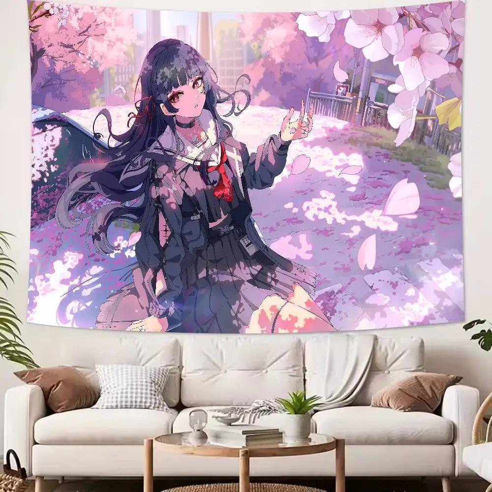 Hot Pretty Girl Chisa Wuthering Wave GAMING Tapestry Wall Hanging Wall Rugs Dorm Decor Blanket Camping Decoration Tapestry