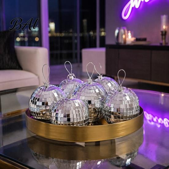 Hanging Disco Ball for Classroom Atmosphere 6 Pcs Mini Silver Balls, Mirror Ornaments, Reflective Small Ornaments Gift Ideas Decoration with