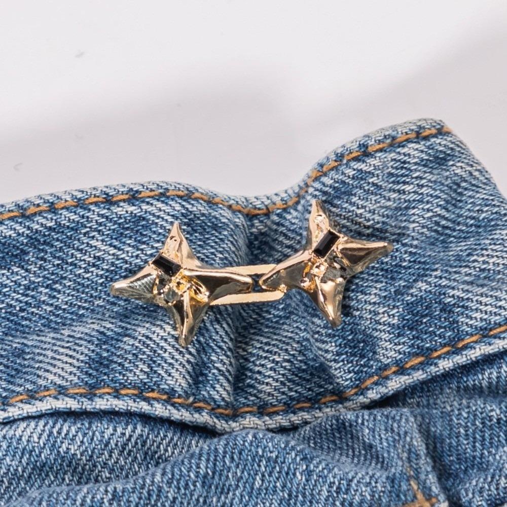 Adjustable Waist Buckle Fixed Pants Pins Fashionable Jeans Buttons Scarf Fastening