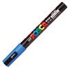 Mitsubishi Pencil Posca Fine Rond Ciel 10 Stylos Stylo à Base d'Eau, Pointe, Embout, PC3M.48, Bleu,