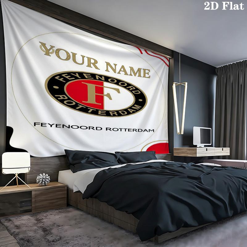 Feyenoord Custom Naam Wandkleed Esthetisch Wandkleed Bedrukt Stof Deken Decoratieve Wandkleden Voor Slaapkamer Woonkamer Huisdecoratie