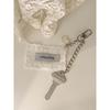 ROLAROLA HEART LACE LABEL KEYRING SILVER