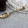 Vintage Flower Carving Tea Coffee Dessert Spoon Long Crystal Handle Dinnerware