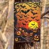 1pc, Halloween Scene of Pumpkin and Bat Before Full Moon 20.32X30.48 Cm Tin Sign Metal Wall Art for Kitchen Garden Bedroom Bar B