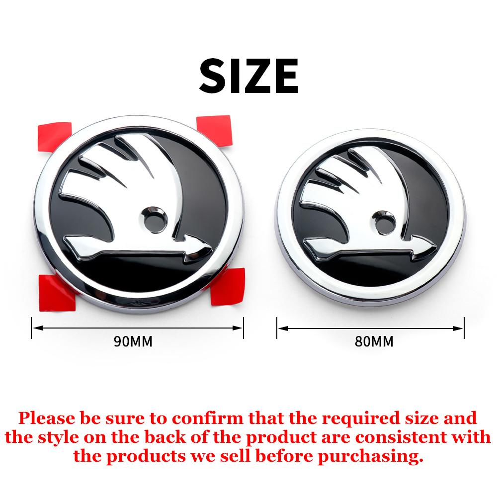 DCLR3 80mm/90mm/100mm ABS Samochodowy Przednia Pokrywa Silnika Klapa Bagażnika Emblemat Naklejka dla Skoda Octavia 3 2 A5 A7 Combi Visions Enyaq RS iV Deriv Kodiaq