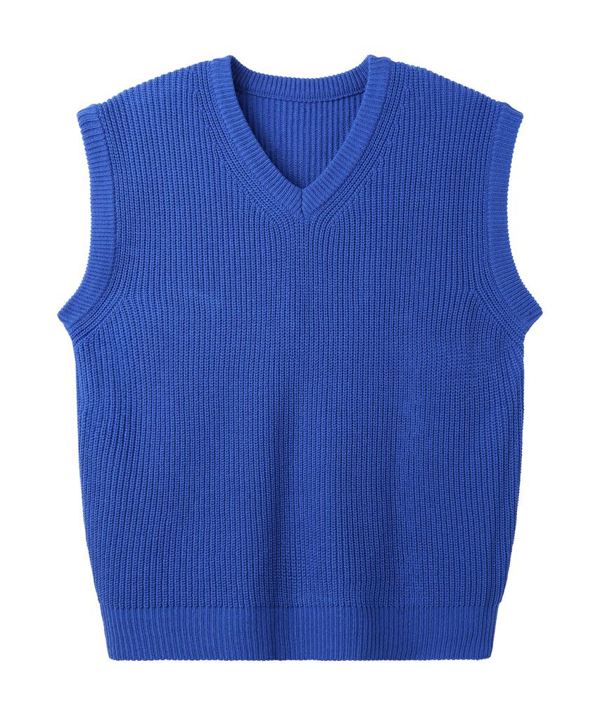 ALVINCLO [De Luxe] Oversized V-Neck Hacci Knit Vest Dlx1508 (5 Colors)