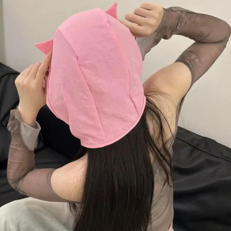 Fashion Summer Sunshade Fisherman Hat With Strap Quick Dry Cute Ear Design Portable Cap for Boys Outdoor Play
