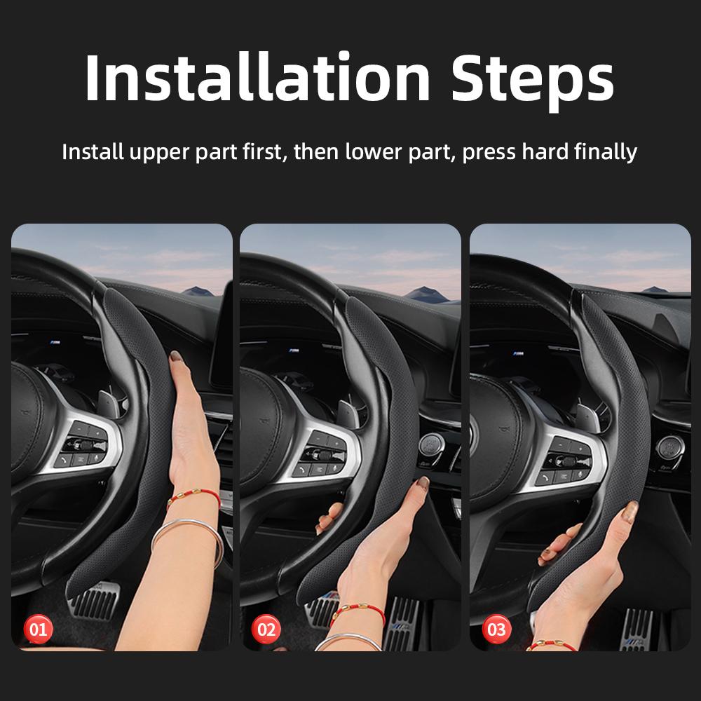 Suitable for Chevrolet Breathable Holes Leather Steering Wheel Cover Segmented Quick Release Design Non-Slip and Durable Cruze Spark Captiva Orland