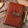 Vintage Notebook B6 Password Pirate Handbook Retro Password Lock Notebooks Gift Box Diary Writing Pads School Supplies Gift