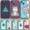 Hippo karikatür telefon iphone için kılıf Samsung Galaxy Redmi Xiaomi Oppo OnePlus not SA 7 8 9 10 11 12 13 14 20 21 22 23 53 54 Pro Max artı Ultra