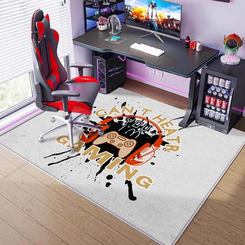 Gamingzimmer Teppich Rutschfest Schmutzabweisend Verschleißfest Bodenmatte Controller-Muster Schlafzimmerteppich Große Größe Heimdekorationsmatten