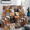 1Pc Leopard Cow Fur Print Flannel Blanket, High Quality Comfortable for All Seasons, Home Decor, Warmth and Comfort, Perfect for Gifts