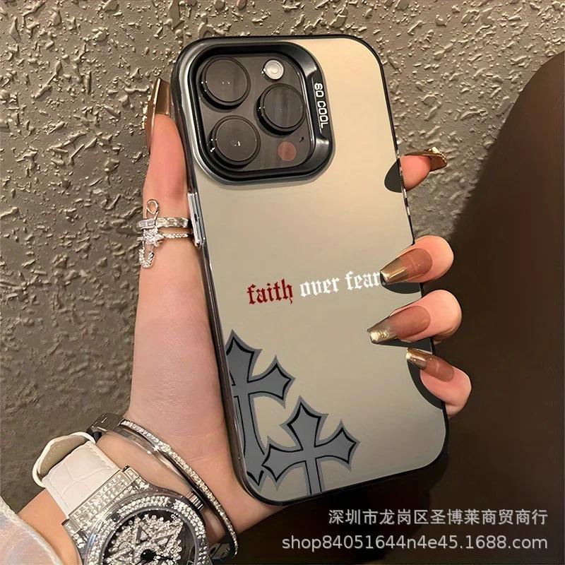 Simple English Suitable for Apple 15 Color Silver iPhone14promax Creative 13/11 Frosted 16 Protective Case 17