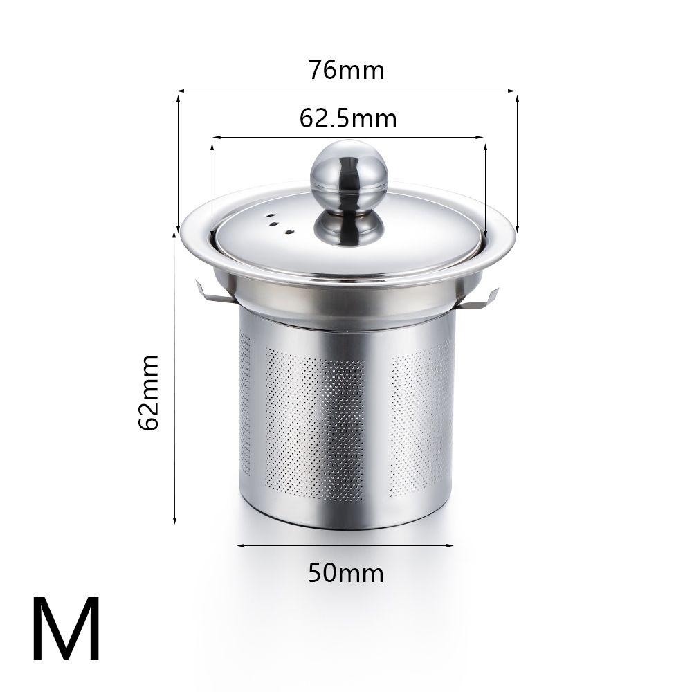 Infuser Fine Reusable Coffee Stainless Steel Lid Filters Tea Strainer