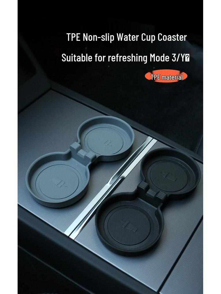 Non-Slip Silicone Cup Holder Pad for Tesla Model 3/Y Interior
