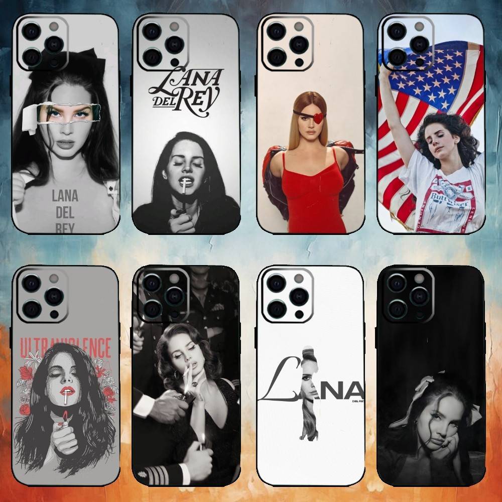 Actor Singer Lana Del R-Rey Phone Case For iPhone 17,16,15,14,13,12,11 Plus,Pro Max,Soft Silicone Black Cover