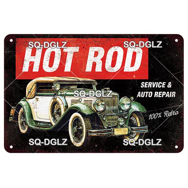 SQ-DGLZ Vintage Metal Sign Classice Cars Tin Sign Garage Shop Plate Home Bar Door Wall Decor Sticker Decoration Plaque Poster