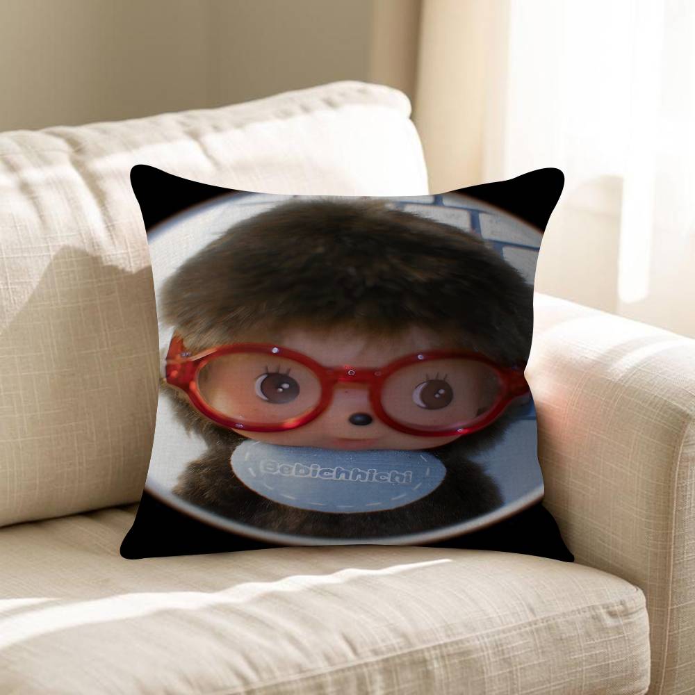 M-Monchhichi Cute Personalized Pillow Cover Kids Bedroom Wild Party Decor Pillowcase Kid Birthday Shower Gift