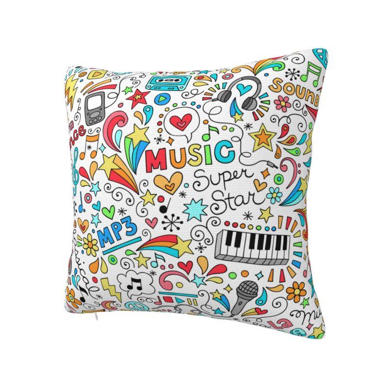 Nordic Music Festival Musical Note Cushion Cover 40*40 Cm Polyester Throw Pillow Case Home Decor Sofa Chair Pillowslip