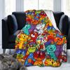 Cute Cat Kawaii Animal Design Flannel Throw Blanket Lightweight Warm Cozy Gifts for Kid and Adults Gift Suitable Couch Bed Chair