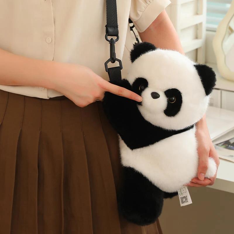 Zaini Panda MyRytanda Borse a Spalla con Animali Cartoni Animati Carini Panda Rossi Peluche Borse per Telefono Zaini Scolastici per Giovani Regali
