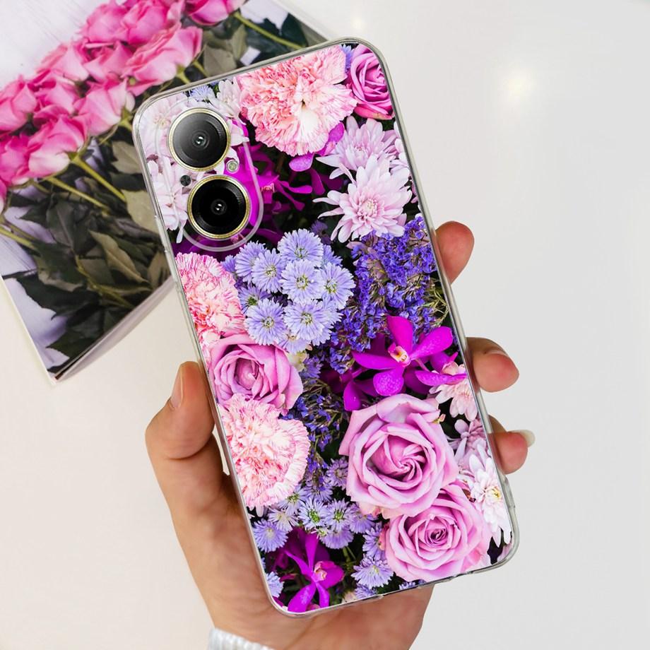 Soft TPU Bumper Coques For Realme C67 4G RMX3890 Back Cover Slin Clear Silicone Phone Case Women Fashion Painting Funda C 67 4G