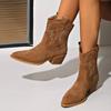 Kuum müük naiste kingad Varrukatega naiste saapad Talvise terava varbaga seemisnahast keskmise toruga Tursked kontsad Suured Lääne saapad