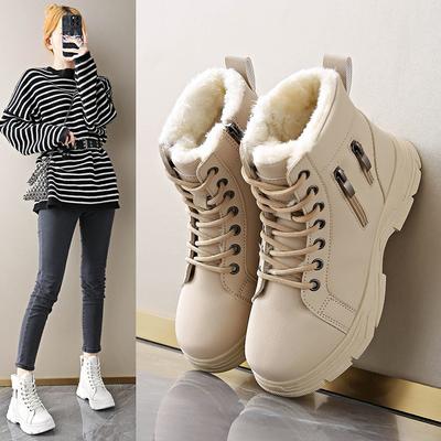 Snow Boots Women's New Winter Velvet Thickened Martin Boots Warm Casual Versatile
