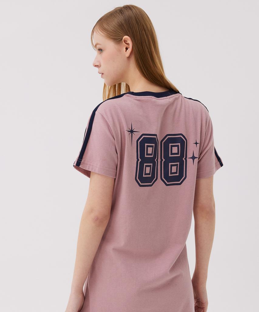 Awesome Studio Football Line Color Block Dress Indie Pink