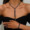 4 PC Sparkling Rhinestone Jewelry Set Shining Crystal Necklace Set Festival Gifts