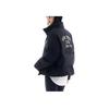 Anta Comfortable Breathable Loose Fit Down Jacket With Letter Zipper Stand Collar Women Outerwear Basic-Black 162448905N-4